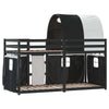 Bunk Bed with Curtains White and Black 90 x 200 Solid Z6E3