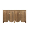 Robust 4-Door Sideboard Storage Cabinet with Adjustable Shelves, Walnut Finish