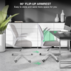 Fabric Home Office Chair Adjustable Computer Desk Seat Swivel Filp-up Armrest