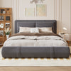 Ottoman Storage Bed Frame 4ft6 Double Bed with Headboard Velvet Fabric Grey