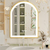 LED Gold Arched Bathroom Mirror Anti-fog Wall Vanity Mirror Over Dressing Table