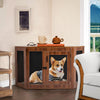 Wooden Indoor Corner Dog Crate Kennel Pet Furniture End Table Dog Cage House UK