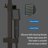 Bathroom Mixer Shower Thermostatic Dual Head Square Rainfall Handset Matte Black