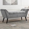 Accent Chair Button Tufted Upholstered Window Seat Bedroom Bed End Stool Ottoman
