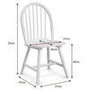 2 Piece Wooden Kitchen Dining chairs with High Spindle Back White