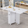 Kitchen Folding Dining Table Mobile Writing Desk Workstation With Storage Drawer