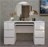 White High Gloss Dressing Table 6 Drawers Vanity Makeup/Computer Table Desk
