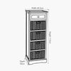 Grey Wooden Tall Boy 1 Drawer 4 Baskets Tall Unit Living Room Storage Unit