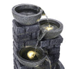 Garden Water Feature Outdoor Solar Power Cascading Bowls Fountain with LED Light