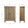 Holcombe Shoe Cabinet Cupboard 2 Door Hallway Storage Oak Rack Stand Solid Wood
