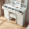 Vanity Makeup Table Dressing Desk Set 10 LED Lighted Mirror w/ Stool for Bedroom