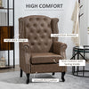 Chesterfield-style Wing Back Armchair Tufted Accent Chair Brown