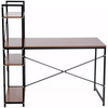 Industrial Writing Desk with Bookshelf Rustic Metal Home Office Workstation