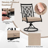 2 Piece Patio Swivel Chairs Outdoor Bistro Dining Chair Set w/Soft Cushion