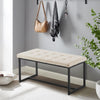 Beige Velvet Padded Bed Bench Dining Bench Ottoman Stool Living room Modern