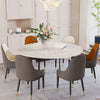 Stunning Round Extendable Dining Table Family Dinner Marble Table Villa Lounge