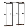 Industrial Pipe Clothes Rail Wall Mounted Garment Rack Rustic Wood Display Shelf