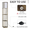 Industrial Floor Lamp Tall Rustic Display Cabinet Vintage Standing Light Shelf