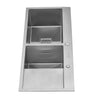 Large 1.5 Bowl Square Inset Stainless Steel Kitchen Sink with Right Hand Drainer