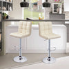 Bar Stools Set of 2 PU Leather Swivel Height Adjustable Bar Chairs With Backrest