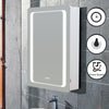 Illuminated Bathroom Mirror Cabinet With LED Light Clock Touch Sensor Wall-Mount