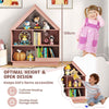 Wooden 5-cubby Toy Storage Organizer House-shaped Children Bookcase