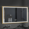 Oversize Anti-Fog LED Bathroom Mirror with Illuminated Lights Elegant Gold Edge