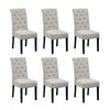 1/2/4/6 Dining Chairs Armchair High Back Linen/Velvet Upholstered Wood Legs Home