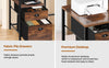 Computer Desk with Power Outlets LED Gaming Desk Home Office Desk 2 Drawer Shelf