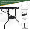 Foldable Poker Table for 8 Players Portable Oval Card Board Game Table-Black