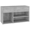 Shoe Bench Concrete Grey 80x30x45 cm Engineered WoodNew