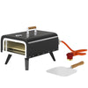 Outdoor Tabletop Gas Pizza Oven with 12" Pizza Stone & Peel, Black