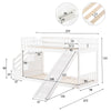 Kids Bunk Bed High Sleeper Bed with Slide Ladder 3FT Single Pine Bed Frame White