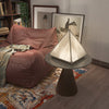 Modern Table Lamp Triangular Base With Frosted Glass Shade Nightstand Side Lamp