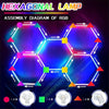 14Hex Hexagon LED RGB Lighting Car Retail Garage Workshop Wall Light Lamp