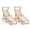 Outdoor Camping Chair Folding Chaise Lounge Chair w/Adjustable Canopy