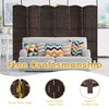 6 Panel Room Divider Privacy Screen Wall Folding Partition Hand-woven Rattan