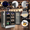 2-in-1 Beverage and Wine Cooler Free-standing & Built-in Dual Zones Wine Fridge