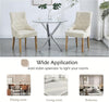 2pcs Beige Fabric Dining Chairs Button-Tufted Upholstered Armchairs with Rivets
