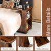 C-Shaped End Table Mobile Sofa Side Table Coffee Laptop Table W/ Swivel Casters