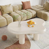 Modern White Coffee Table Irregular Cloud-Shaped Coffee Table for Living Room