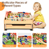 Kids Wooden Train Track Railway Set Table with 100 Pieces Storage Drawer