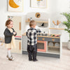 Kids Play Kitchen Set Toddlers Wooden Pretend Kitchen Toy Set w/ Refrigerator