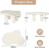 Modern White Coffee Table Irregular Cloud-Shaped Coffee Table for Living Room