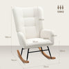Rocking Chair Teddy Upholstered Accent Chair Modern Armchair with Wide Backrest