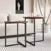 Vintage Round Triangle Nesting Table Set Coffee Table w/ Metal Frame Living Room