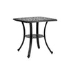 Vintage 62.5x 62.5cm Cast Aluminium Outdoor Garden Table w/Dia.4cm Umbrella Hole