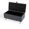 Small Footstool With Storage Space Ottoman Padded Seat Footrest Bench Toy Box