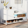 Shoe Storage Bench w/ Cabinet 10 Pair of Shoe and Cushion for Entryway Home Hall