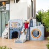 Toddler Slide Set,8in1 Kids Slide Playset wBasketball Hoop and Tunnel Playground